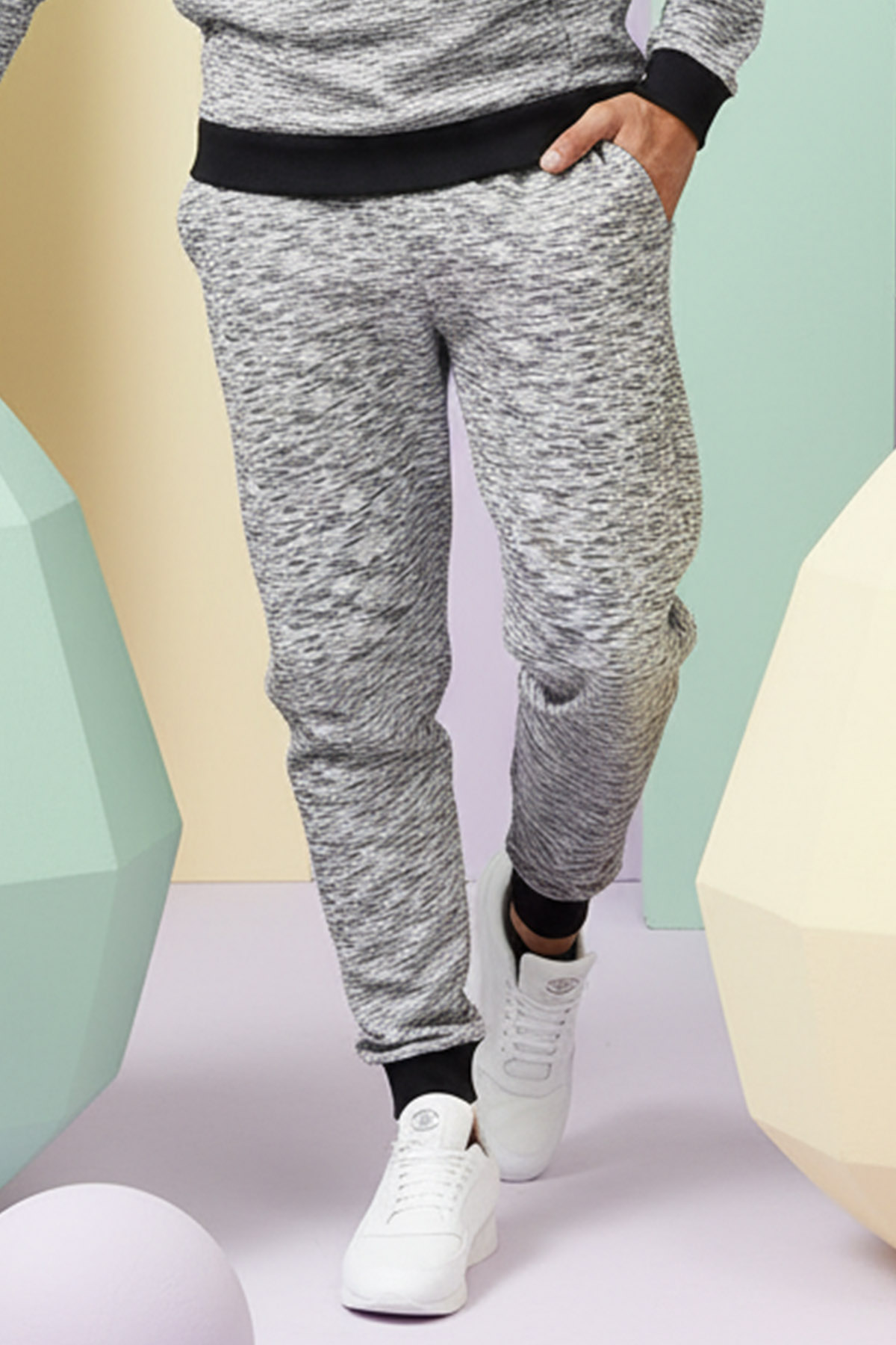 Gri Kırçıl Desenli Manşetli Eşofman Altı detay görseli – Aynı gün kargo ve ücretsiz iade | Wingetstar