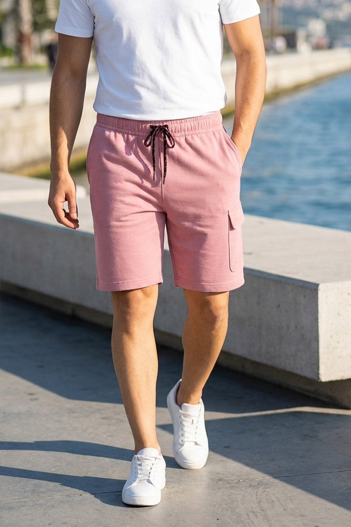 Pudra Kargo Cepli Pamuklu Şort detay görseli – Aynı gün kargo ve ücretsiz iade | Wingetstar