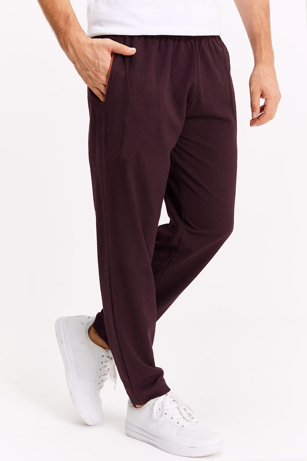 Koyu Gül Kurusu Düz Paça Eşofman Altı Koyu Gül Kurusu M