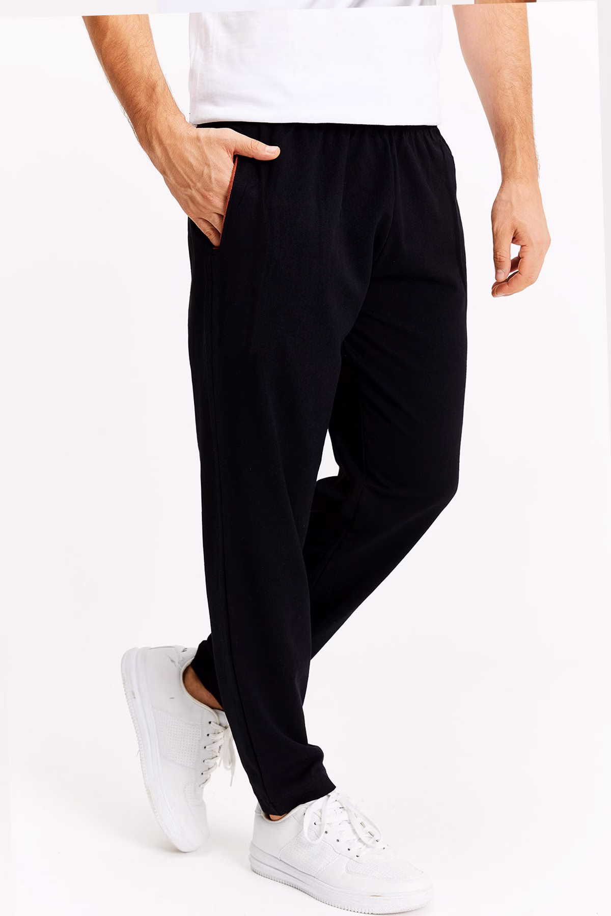 Siyah Düz Paça Eşofman Altı Siyah M