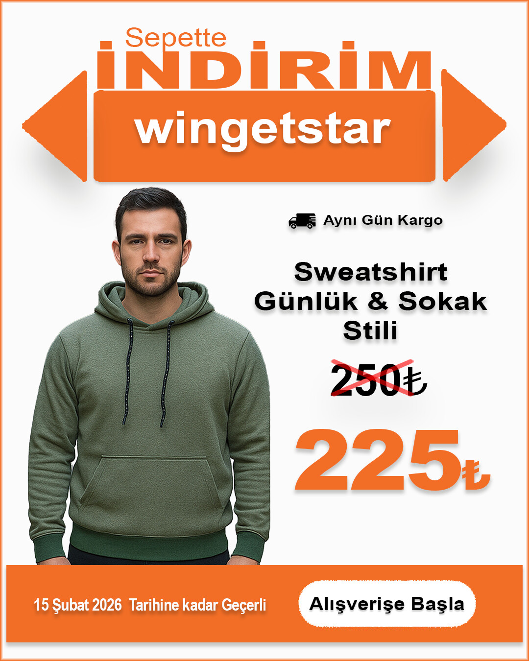 Ayni Gun Kargo Sepette Indirim Sweatshirt Wingetstar detay görseli – Aynı gün kargo ve ücretsiz iade | Wingetstar