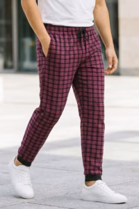 Bordo Ekose Desenli Manşetli Eşofman Altı detay görseli – Aynı gün kargo ve ücretsiz iade | Wingetstar