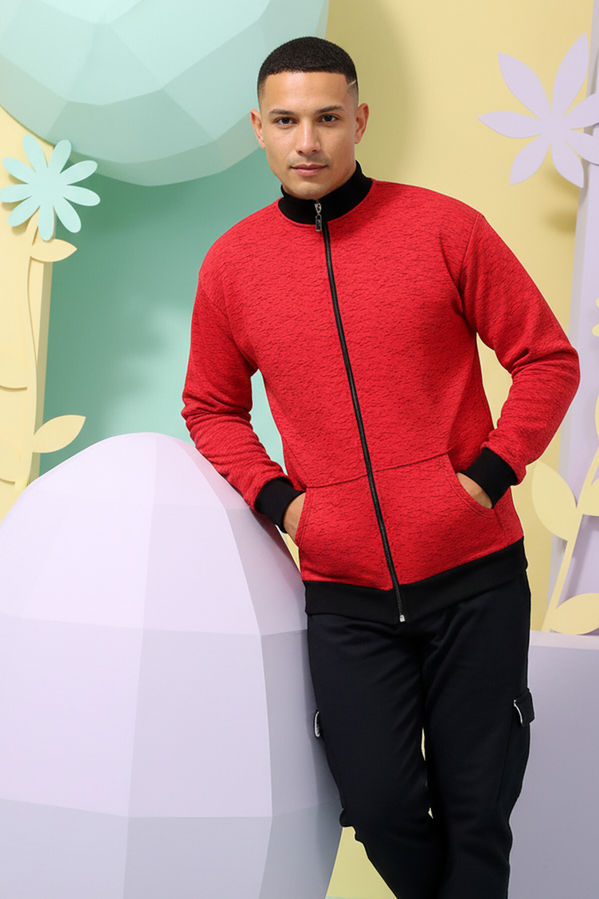 Kırmızı Kırçıllı Sweatshirt detay görseli – Aynı gün kargo ve ücretsiz iade | Wingetstar