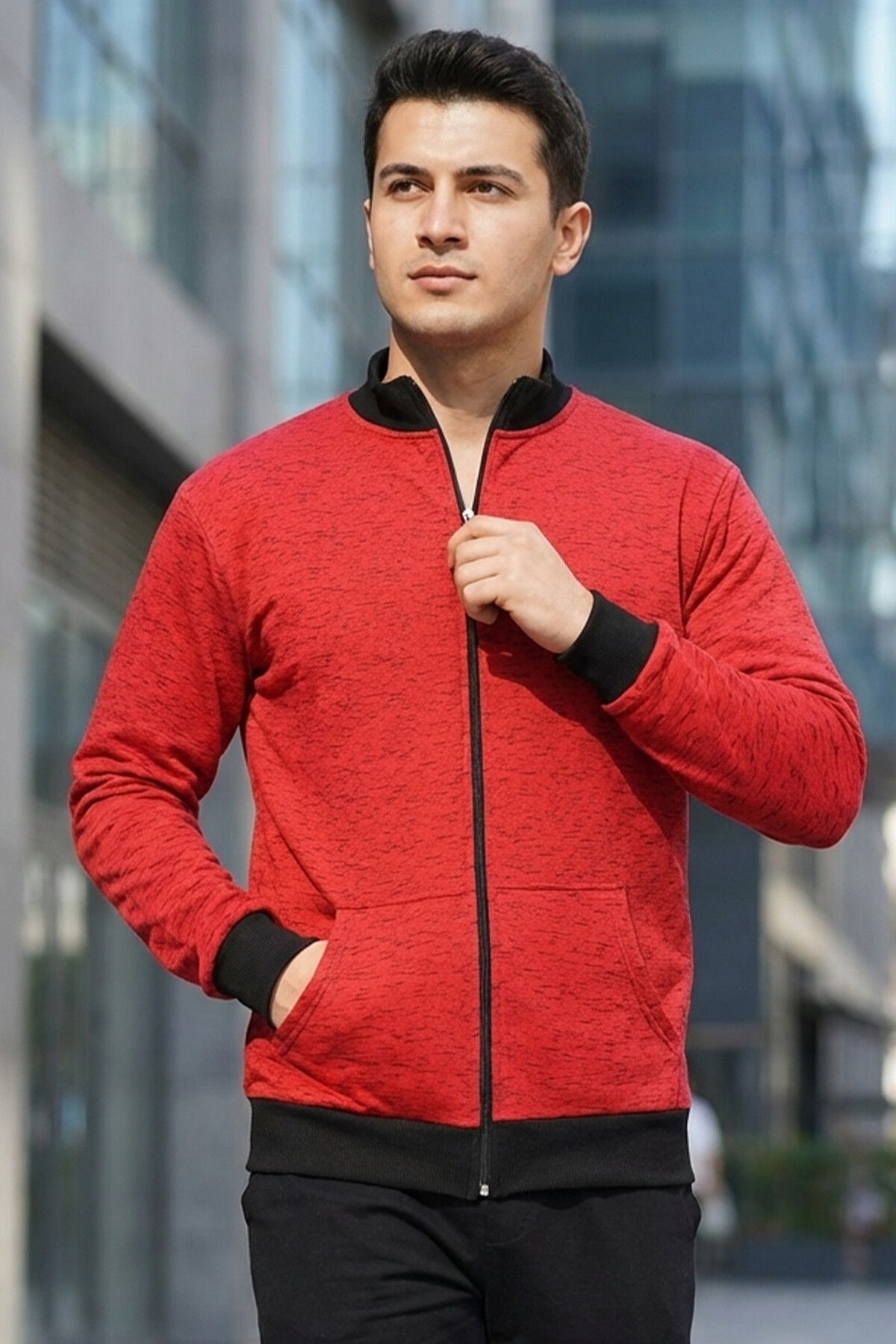 Kırmızı Kırçıllı Sweatshirt detay görseli – Aynı gün kargo ve ücretsiz iade | Wingetstar