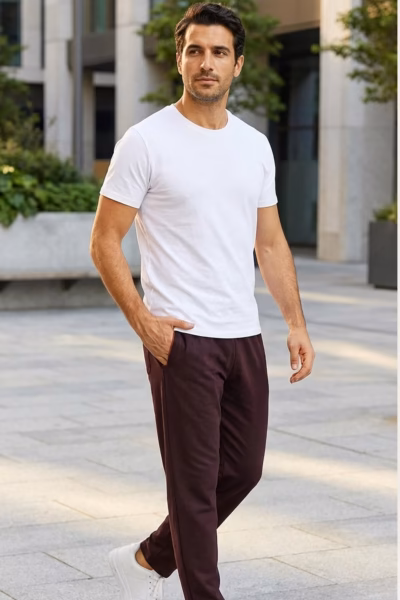 Kahverengi Düz Paça Eşofman Altı detay görseli – Aynı gün kargo ve ücretsiz iade | Wingetstar