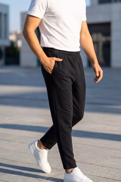 Siyah Likralı Eşofman Altı detay görseli – Aynı gün kargo ve ücretsiz iade | Wingetstar