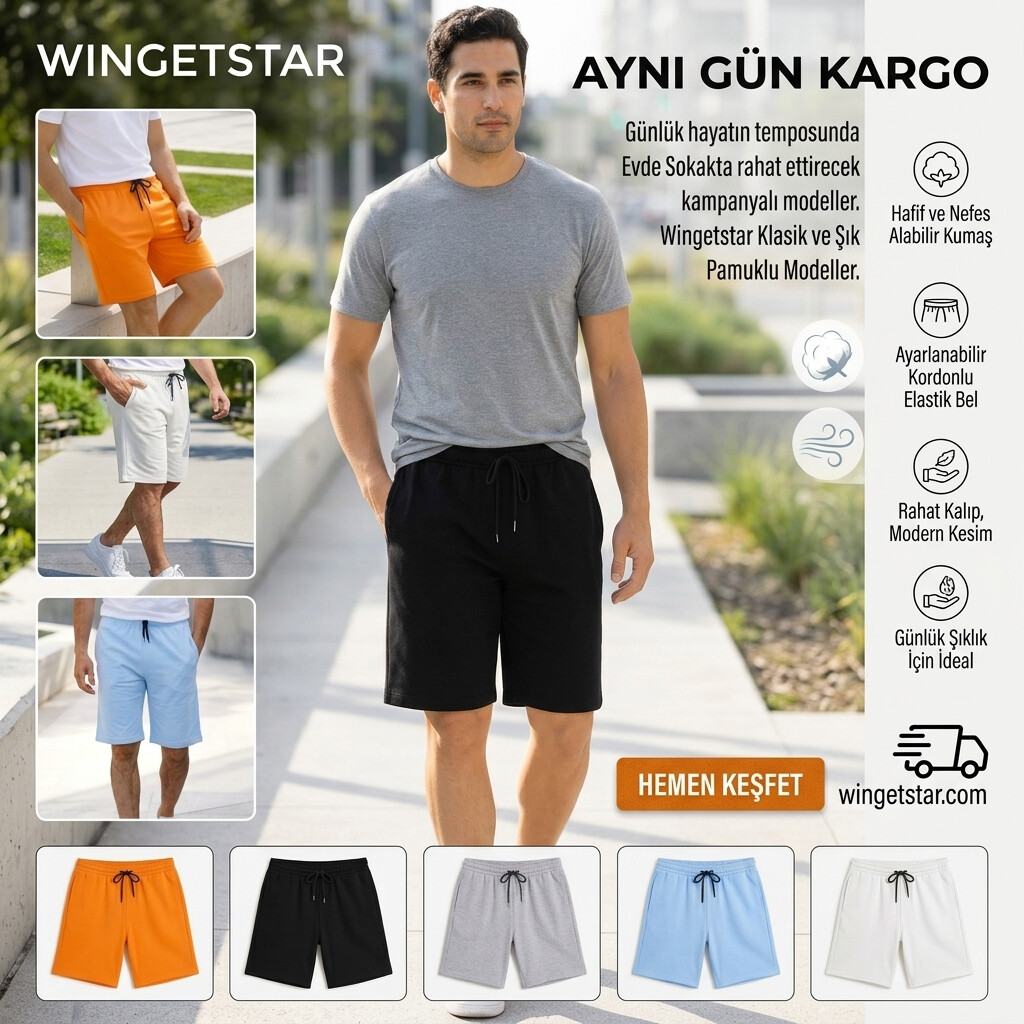 Ayni Gun Kargo Pamuklu Sort Wingetstar günlük rahat kalıp kombin önerileri | Wingetstar