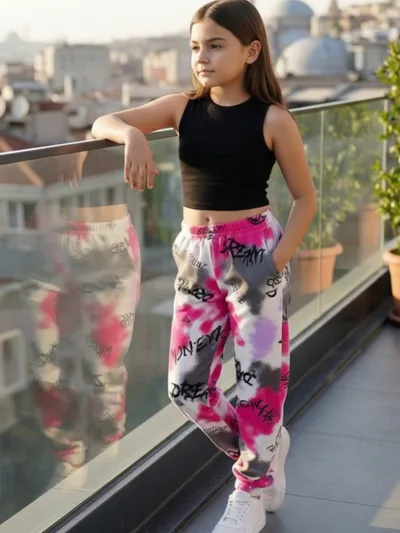 İki İplik Baskılı FuşCepsiz  Düz Paça Pijama günlük rahat kalıp kombin önerileri | Wingetstar